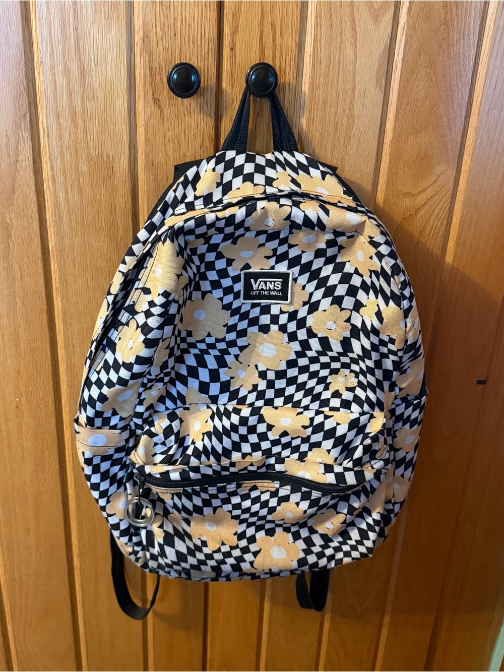 Vans Checker Floral Backpack and matching lunch bag - Black & Yellow